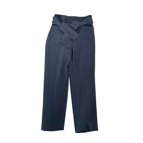 Aritzia Wilfred Geneva High Rise Tie Waist Straight Trouser Anke Pant Sz 2 - Picture 5 of 10